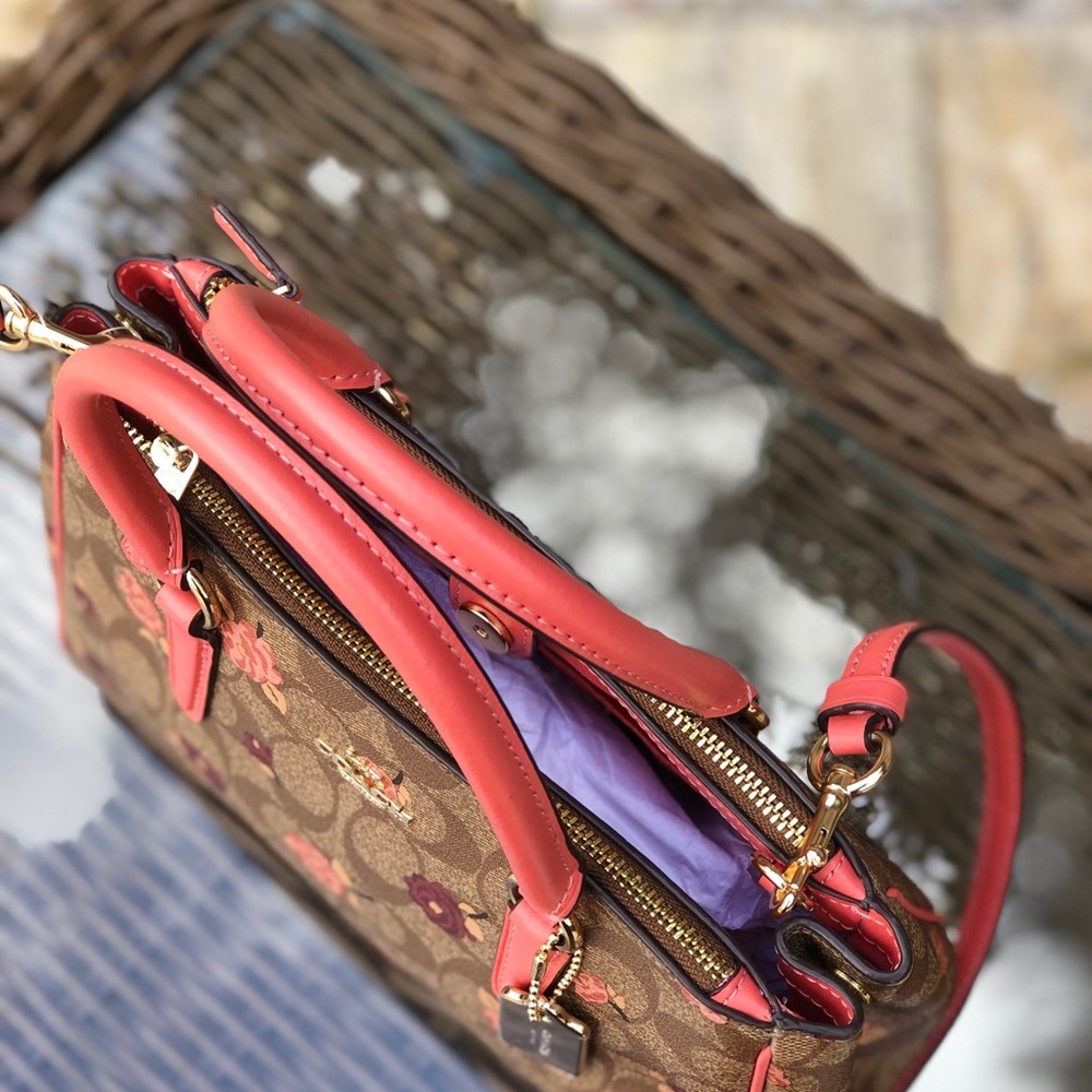 NWT Coach Peony floral Mini Surrey Satchel - Picture 3 of 8